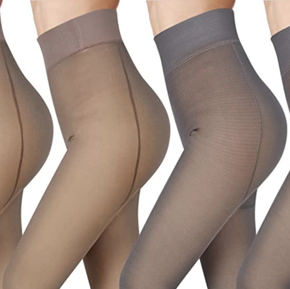 Sheer Leggings Translucent Fleece Winter Tights Thermal